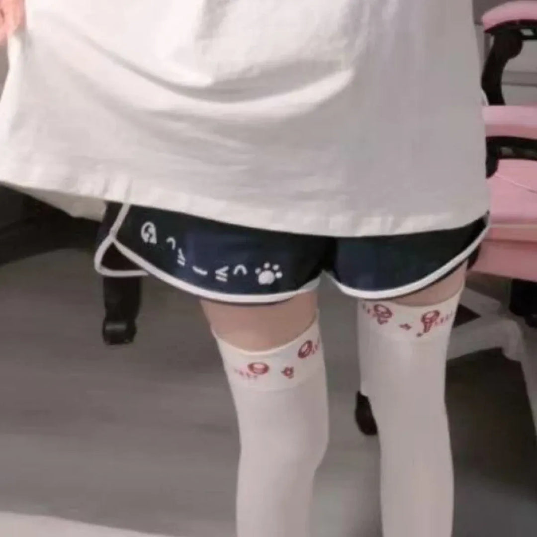 Harajuku Cat Print Summer Shorts