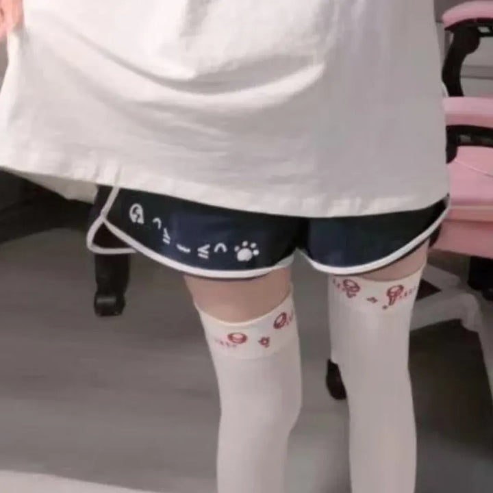 Harajuku Cat Print Summer Shorts