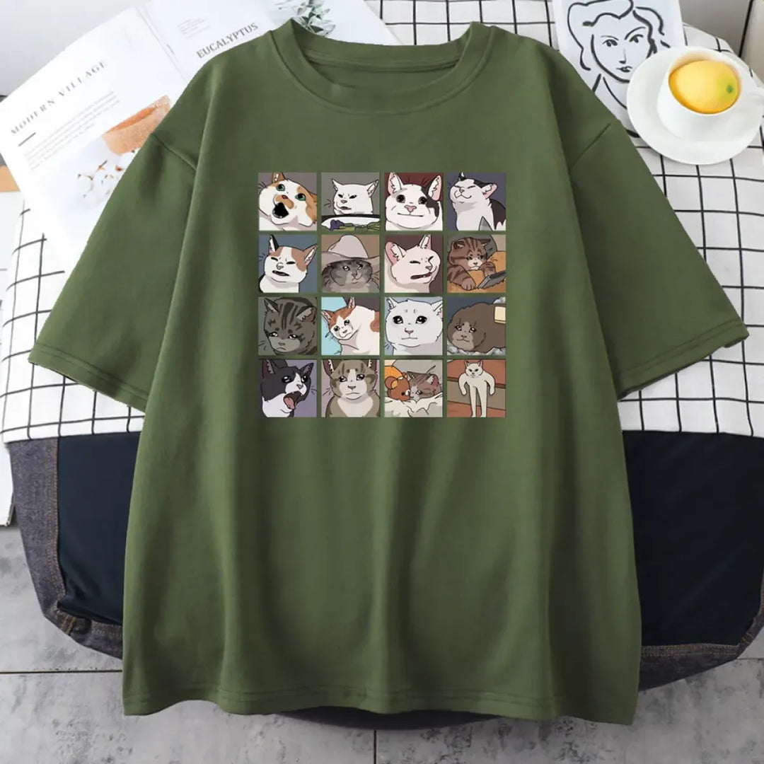 Cats Puzzle Printed T-shirt