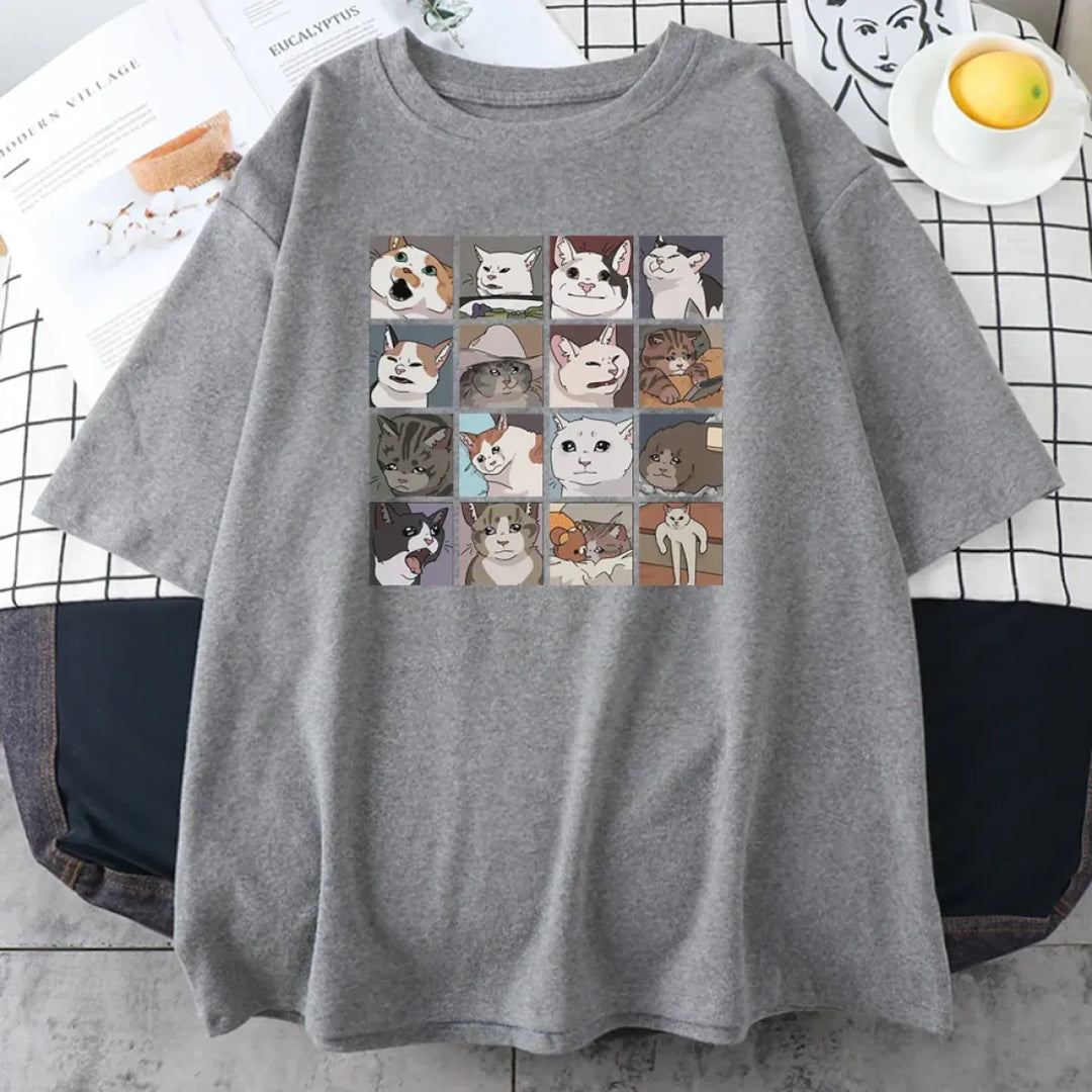 Cats Puzzle Printed T-shirt