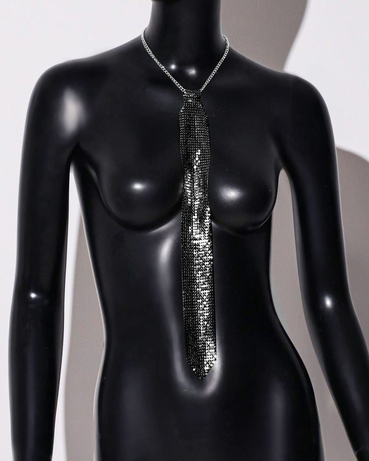 Metal Sequins Tie Music Festival Party