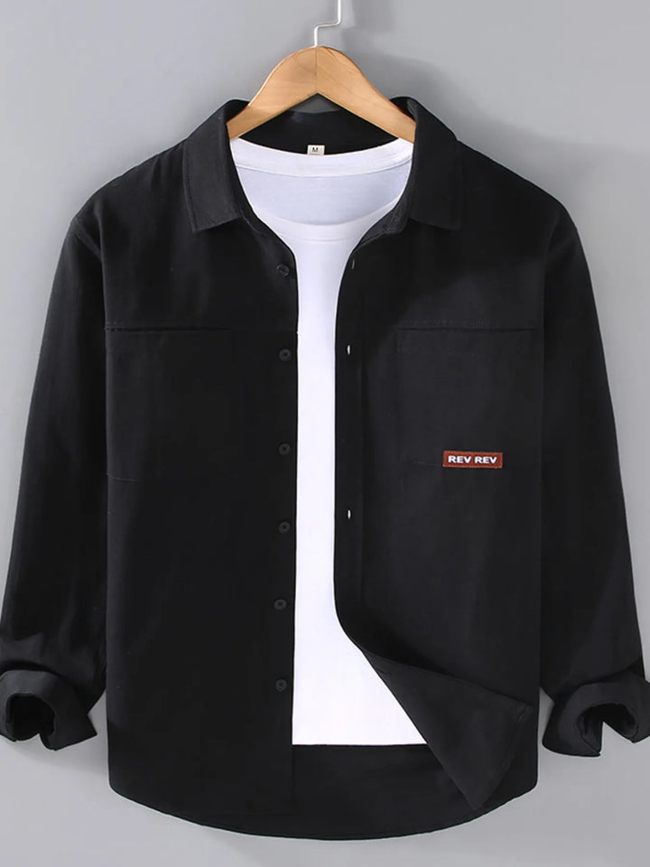 Men's Plus Size Button Up Long Sleeve Shirt