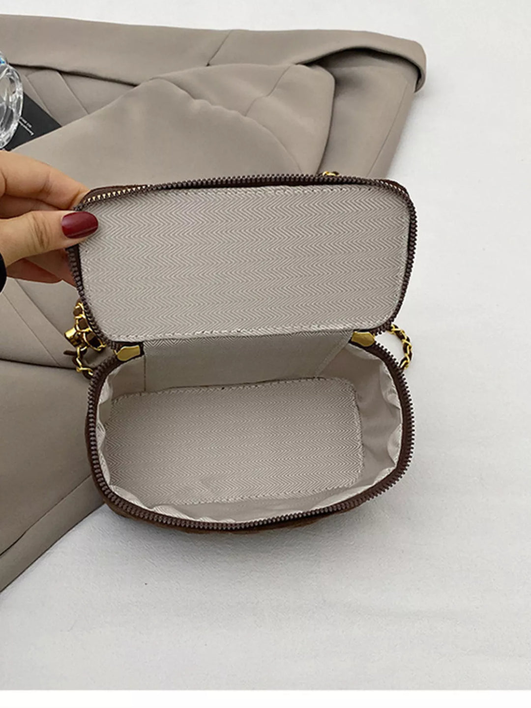 Quilted Top Handle Crossbody Bag