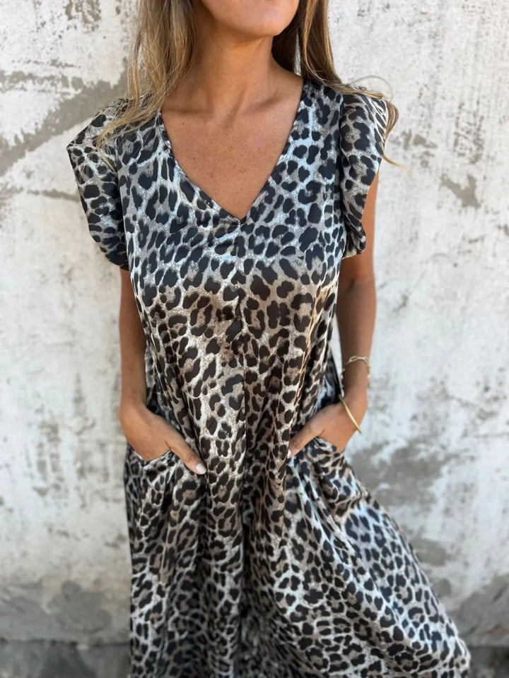 Full Size V-Neck Cap Sleeve Wide Leg Jumpsuit Plus Size