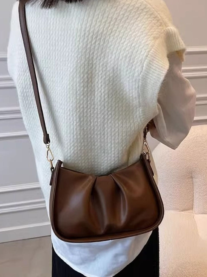 Ruched Braided Strap Crossbody Bag