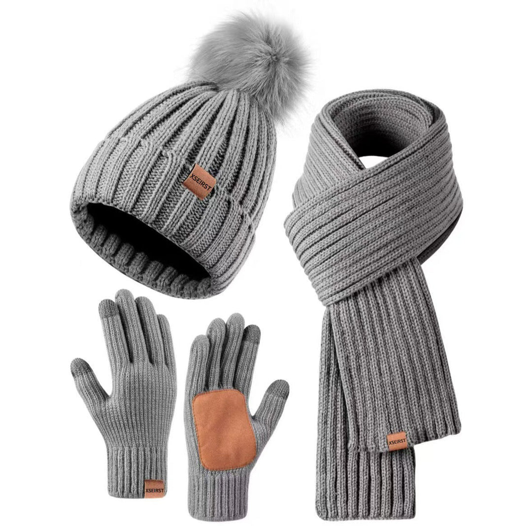 9-color Men's And Women's Knitted Hat Scarf Gloves