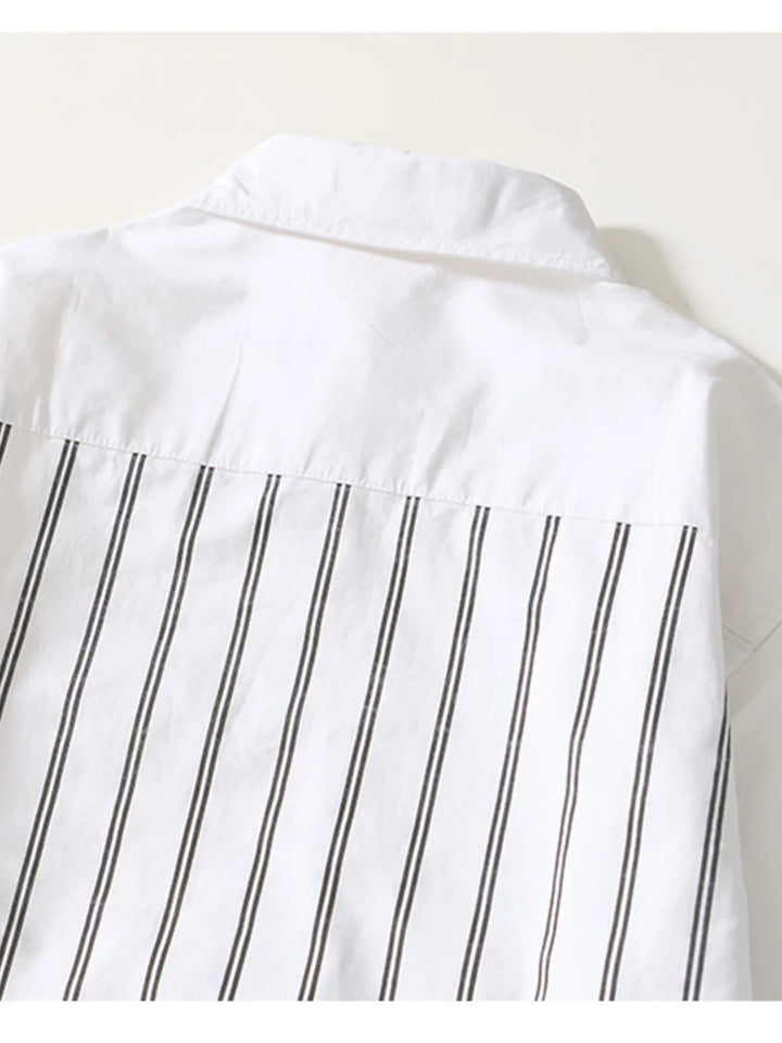 Men's Plus Size Striped Button Up Long Sleeve Shirt