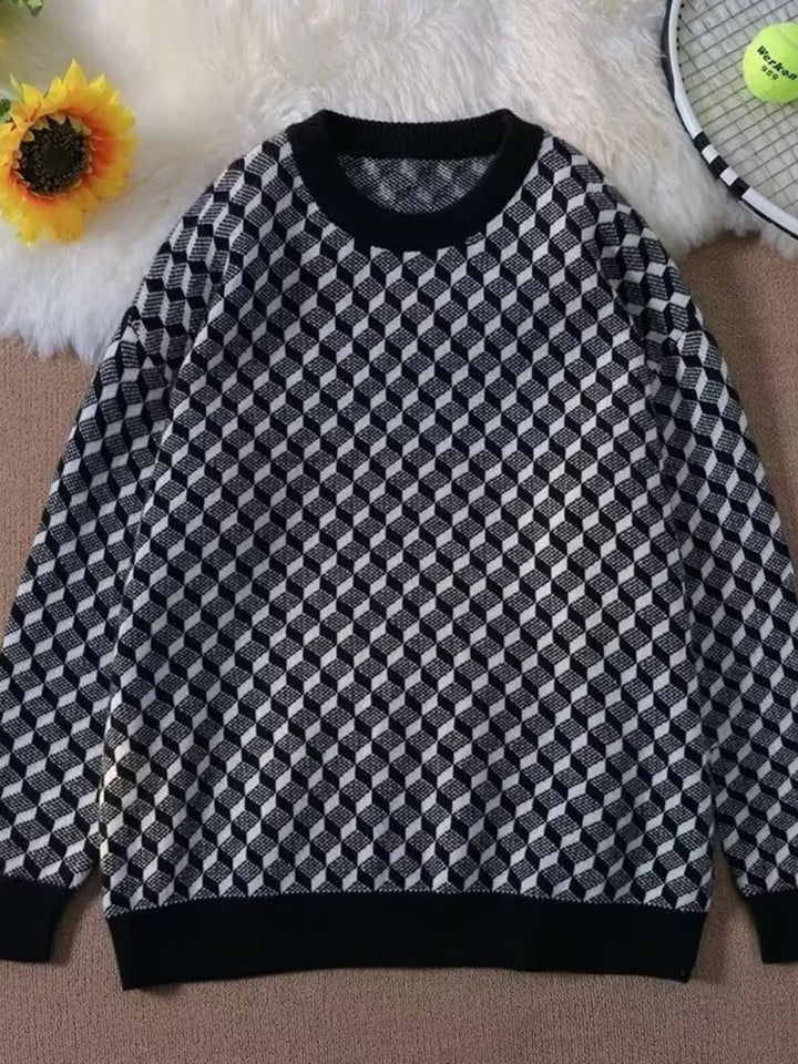Men's Full Size Round Neck Long Sleeve Sweater Plus Size