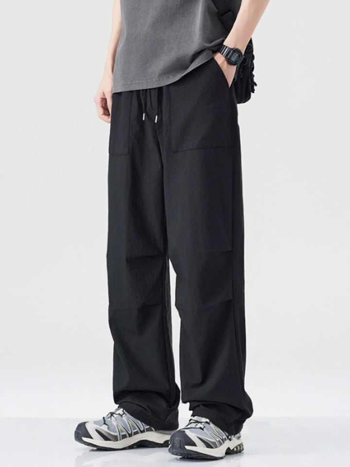 Men's Drawstring Wide Leg Pants