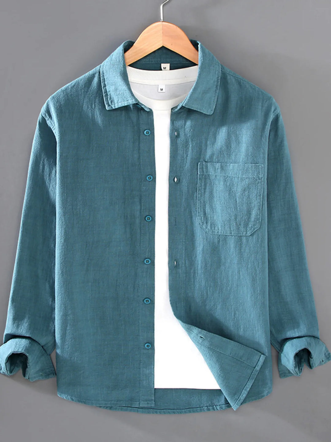 Men's Plus Size Button Up Long Sleeve Shirt