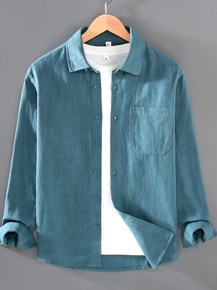 Men's Plus Size Button Up Long Sleeve Shirt