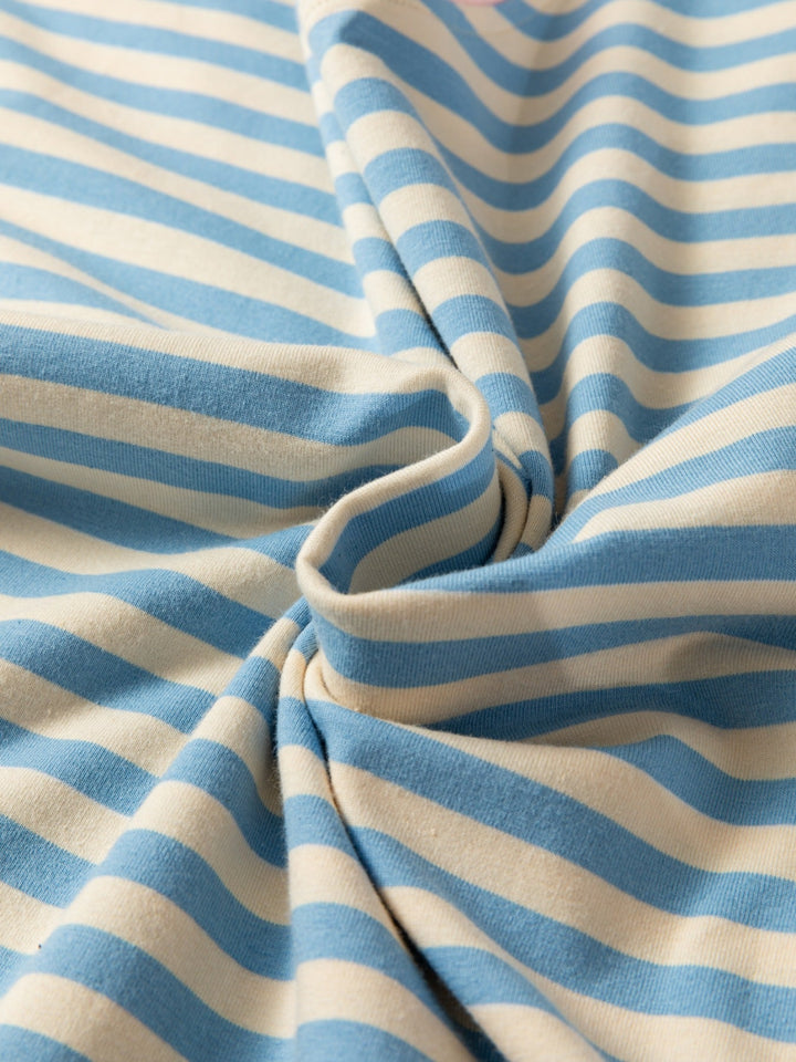 Striped Round Neck Casual T-Shirt