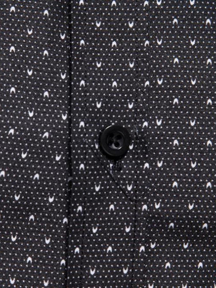 Men's Slim Fit Dotted Pattern Long Sleeve Shirt