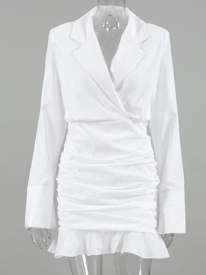 Blazer Style Ruched Mini Dress