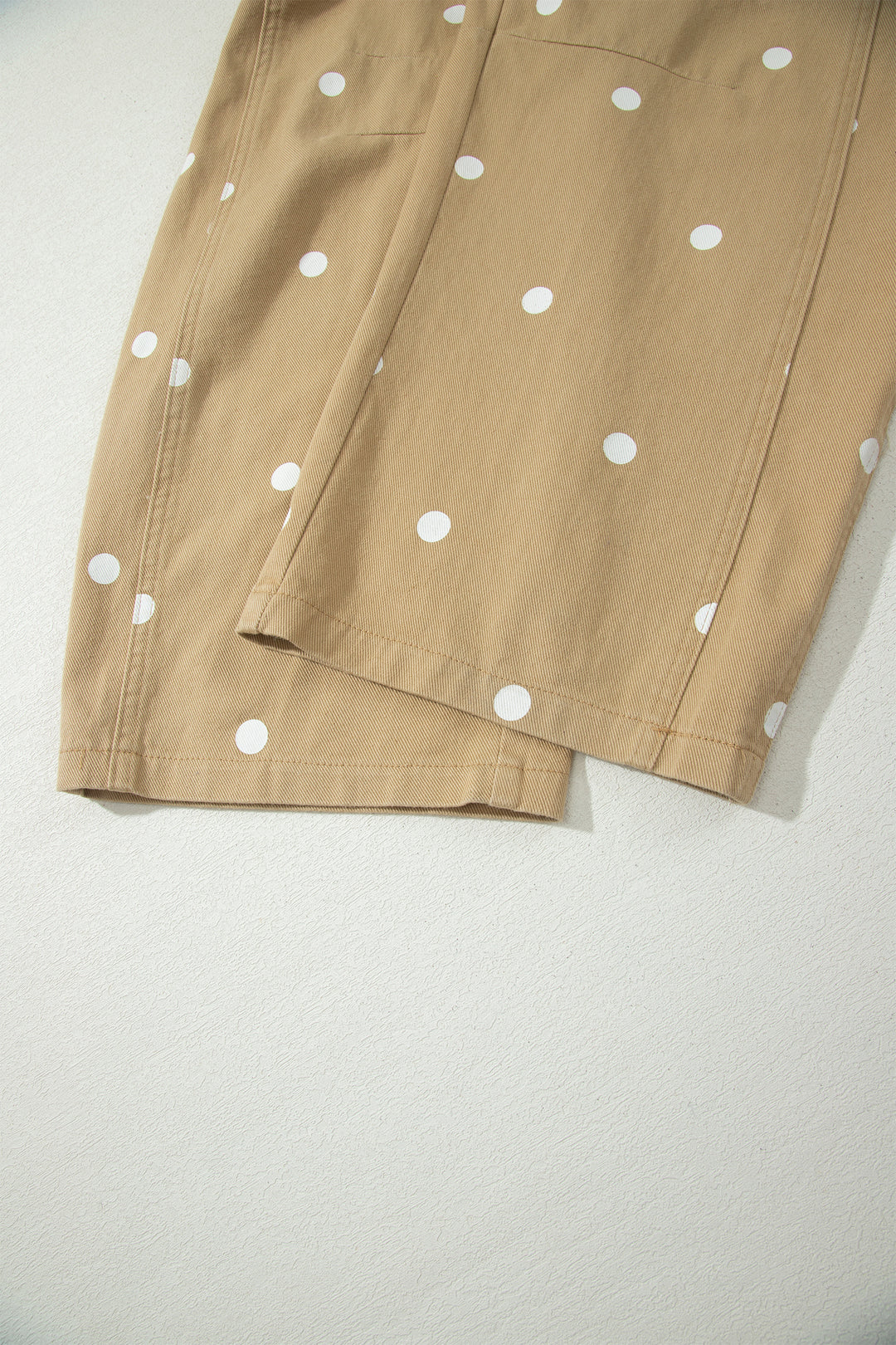 Phalaenopsis Polka Dot Print Bib Pocket Denim Barrel Overalls Jumpsuit