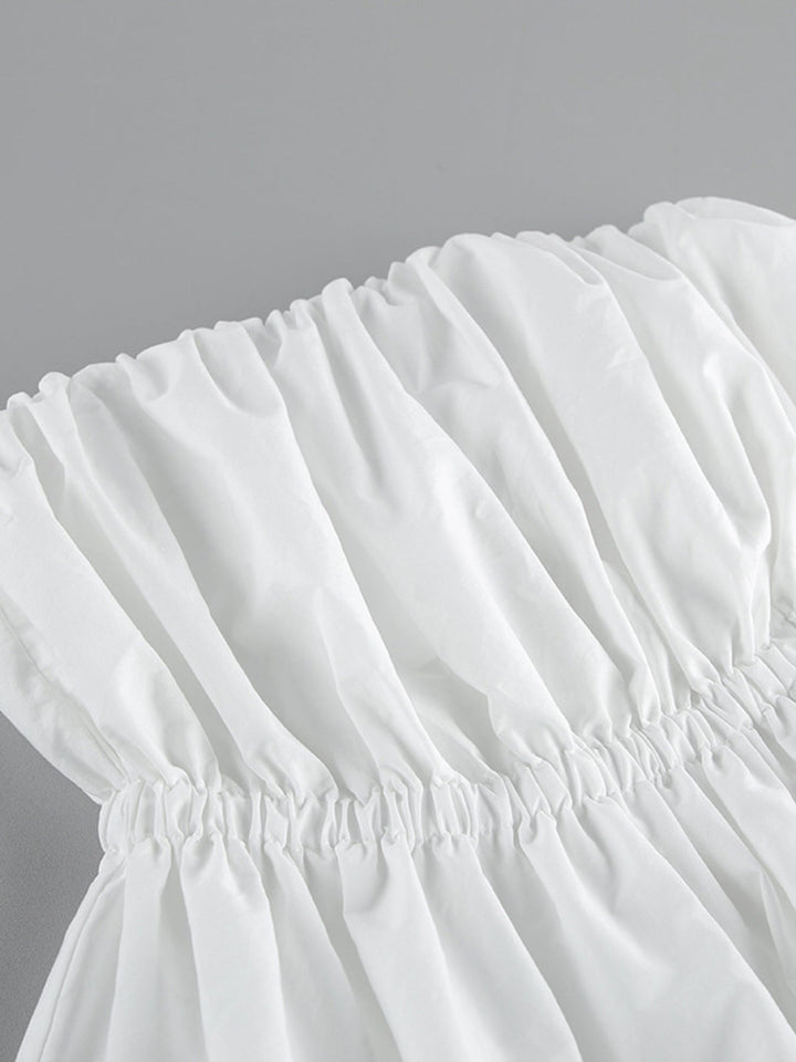 Ruched Bubble Hem Tube Top