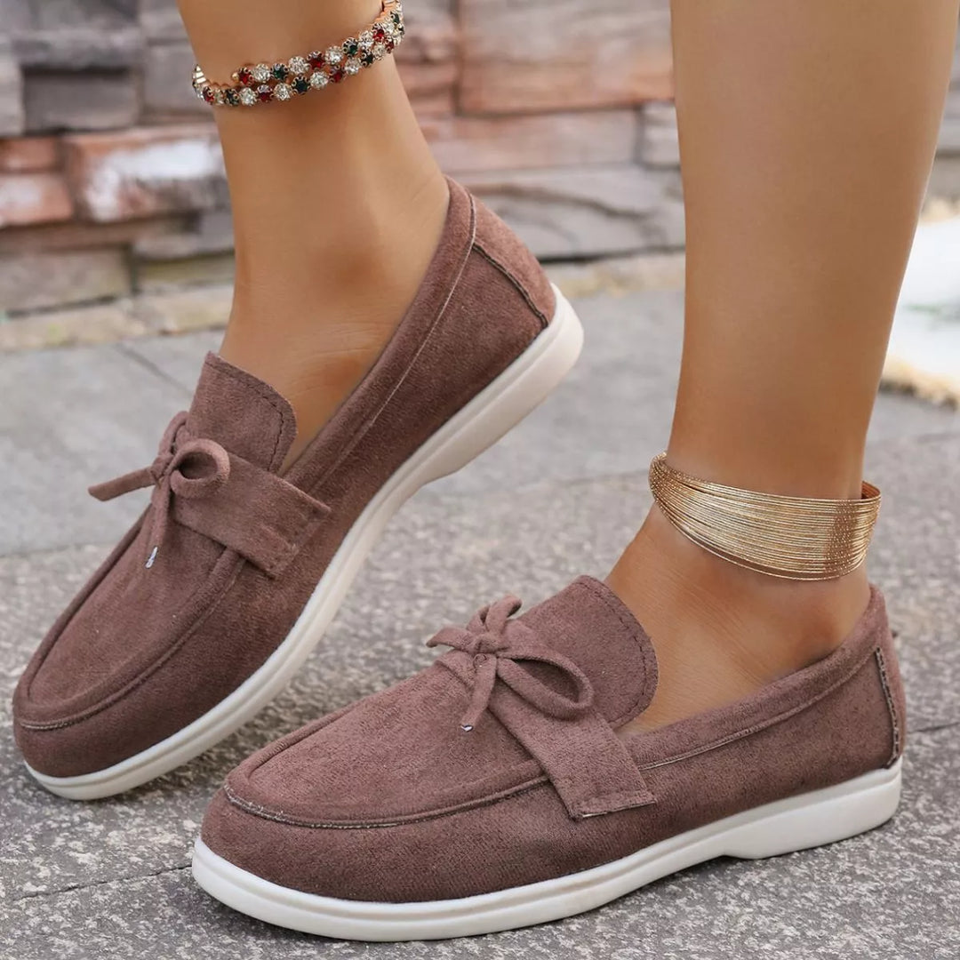 Bow Round Toe Slip-Ons
