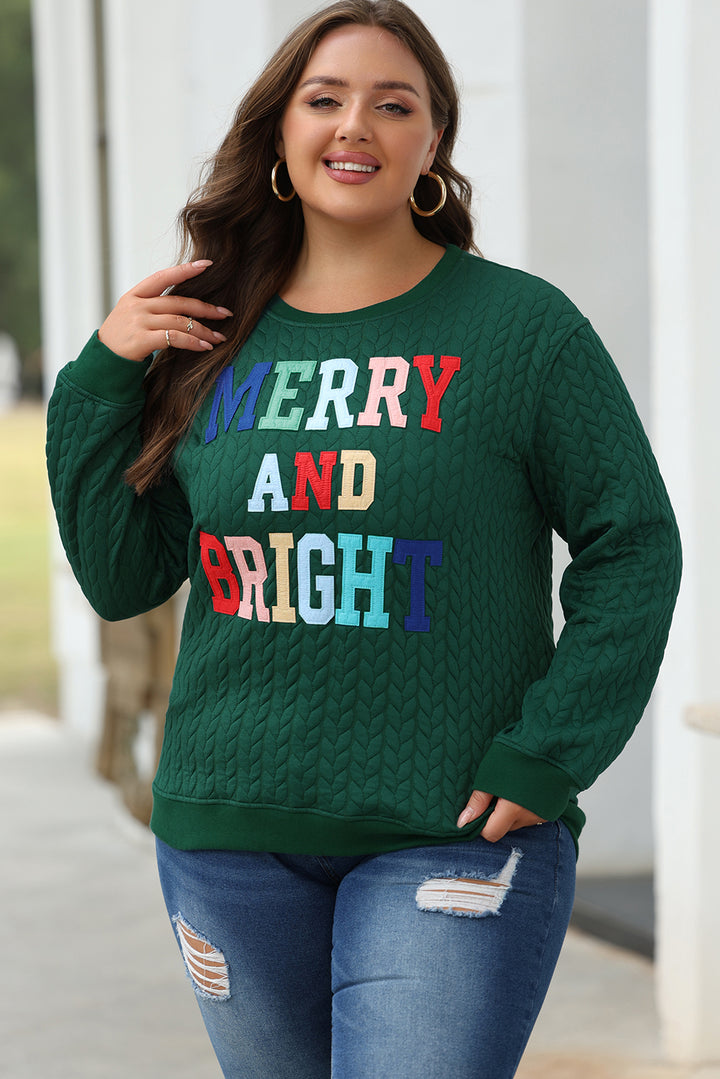 黑綠色 Merry And Bright 麻花針織套頭衫