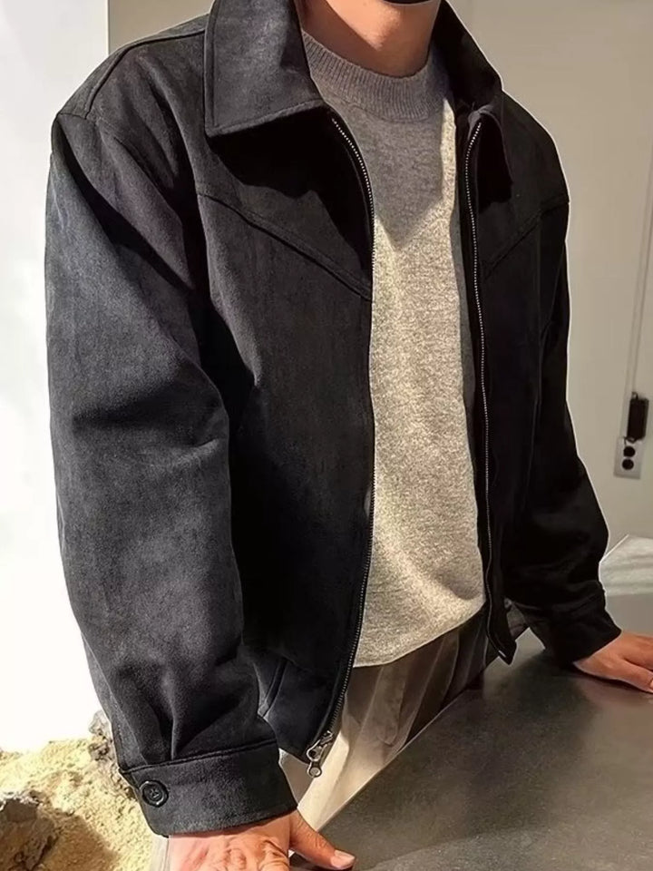 Men's Plus Size Zip Up Casual Jacket