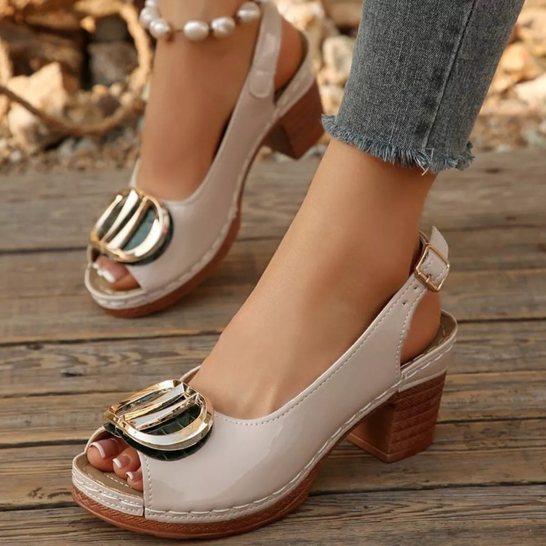 Peep Toe Block Heels Sandals