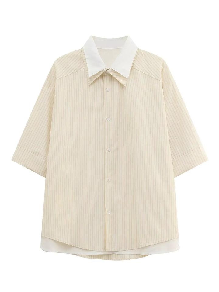 Men's Striped Button Up Shirt