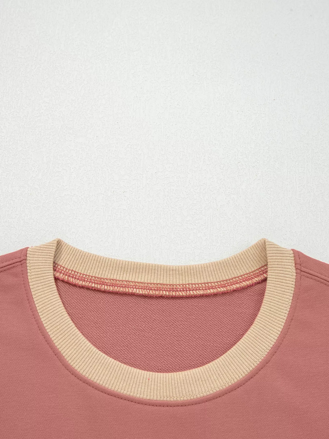 Contrast Star Patchwork Exposed Seam Uneven Hem Drop Shoulder Sweatshirt