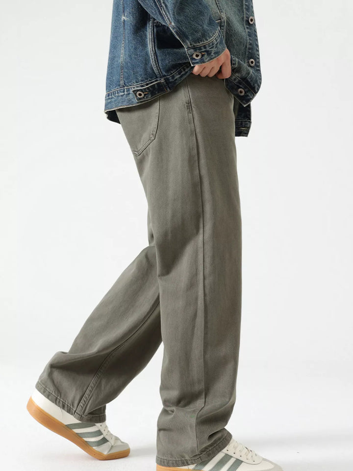 Men's Vintage Wash Wide Leg Jeans