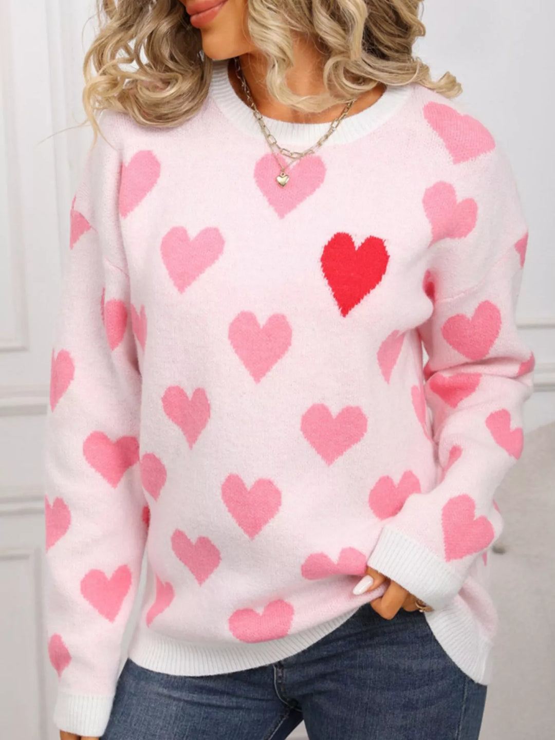Valentine's Day Heart Crew Neck Sweater