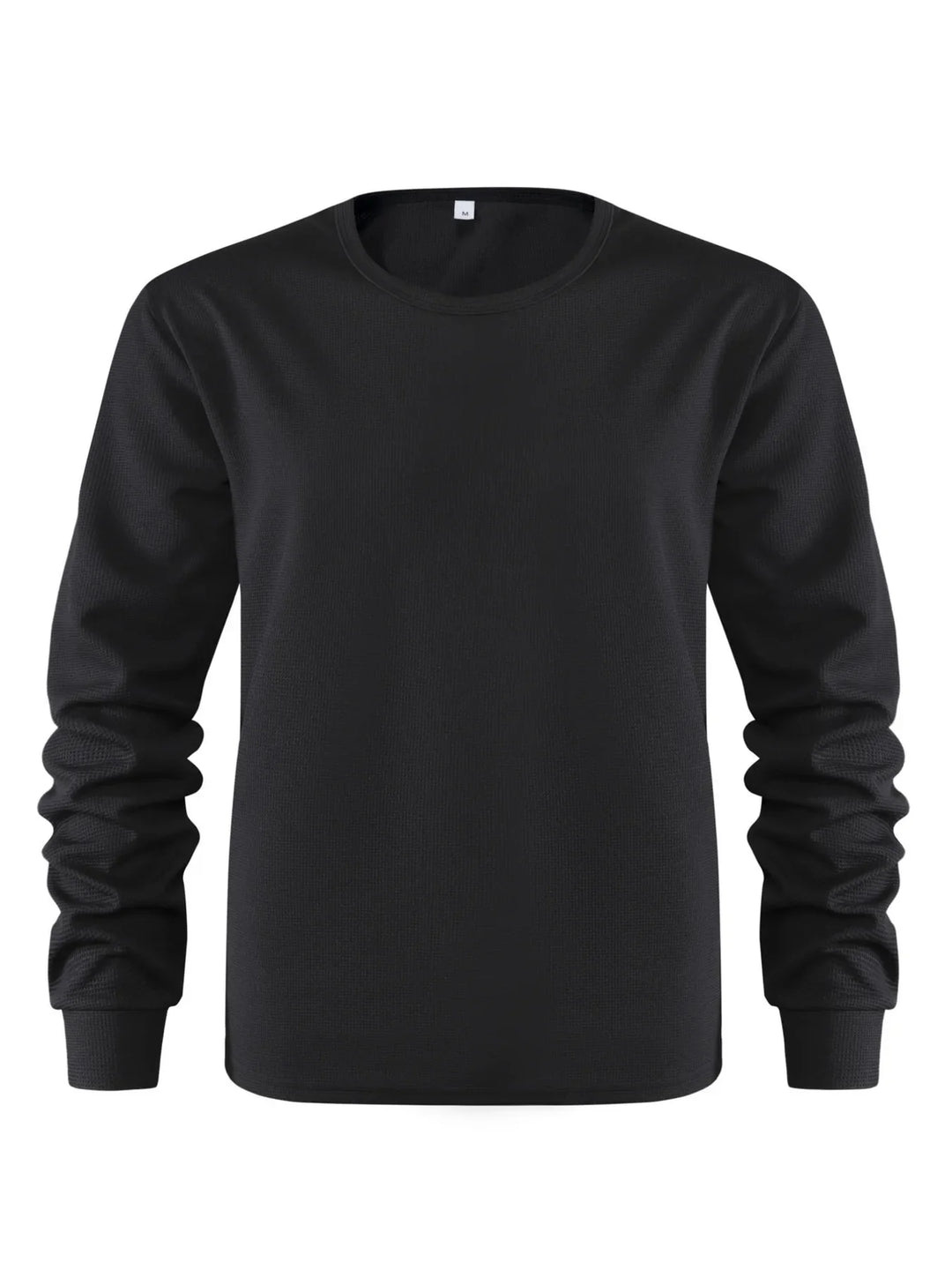 Men's Plus Size Waffle Knit Long Sleeve T-Shirt