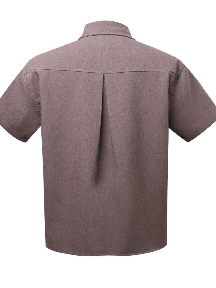 Men's Short Sleeve Shirt with Striped Tie