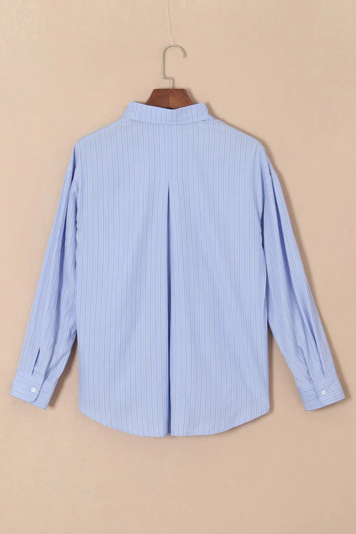 Striped Button Up Long Sleeve Shirt