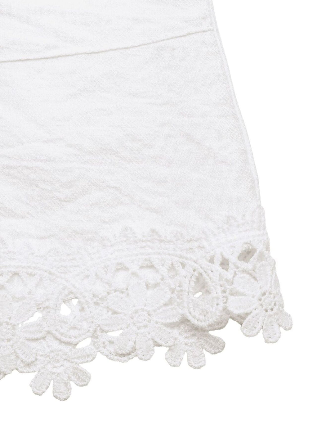 Lace Trim Drawstring Waist Shorts