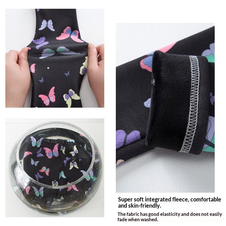 Basic Fleece-lined Extra-thick Childrens Leggings