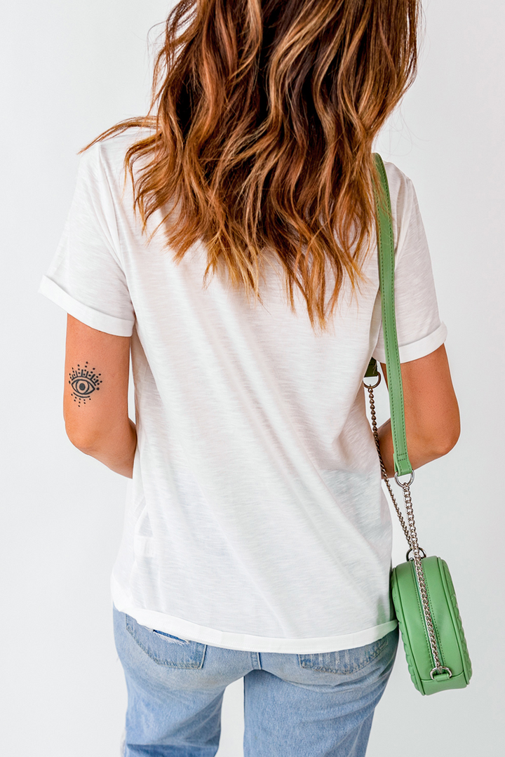 White Hippity Hoppity Graphic Loose Tee