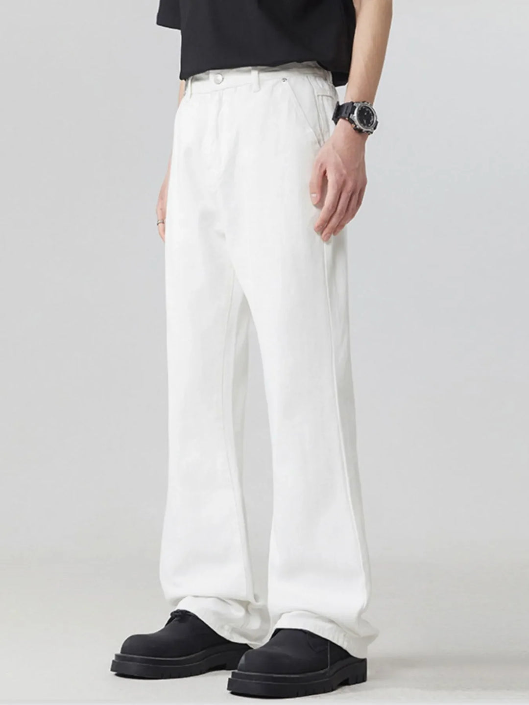 Men's Full Size Round Neck Short Sleeve Jeans Plus Size
