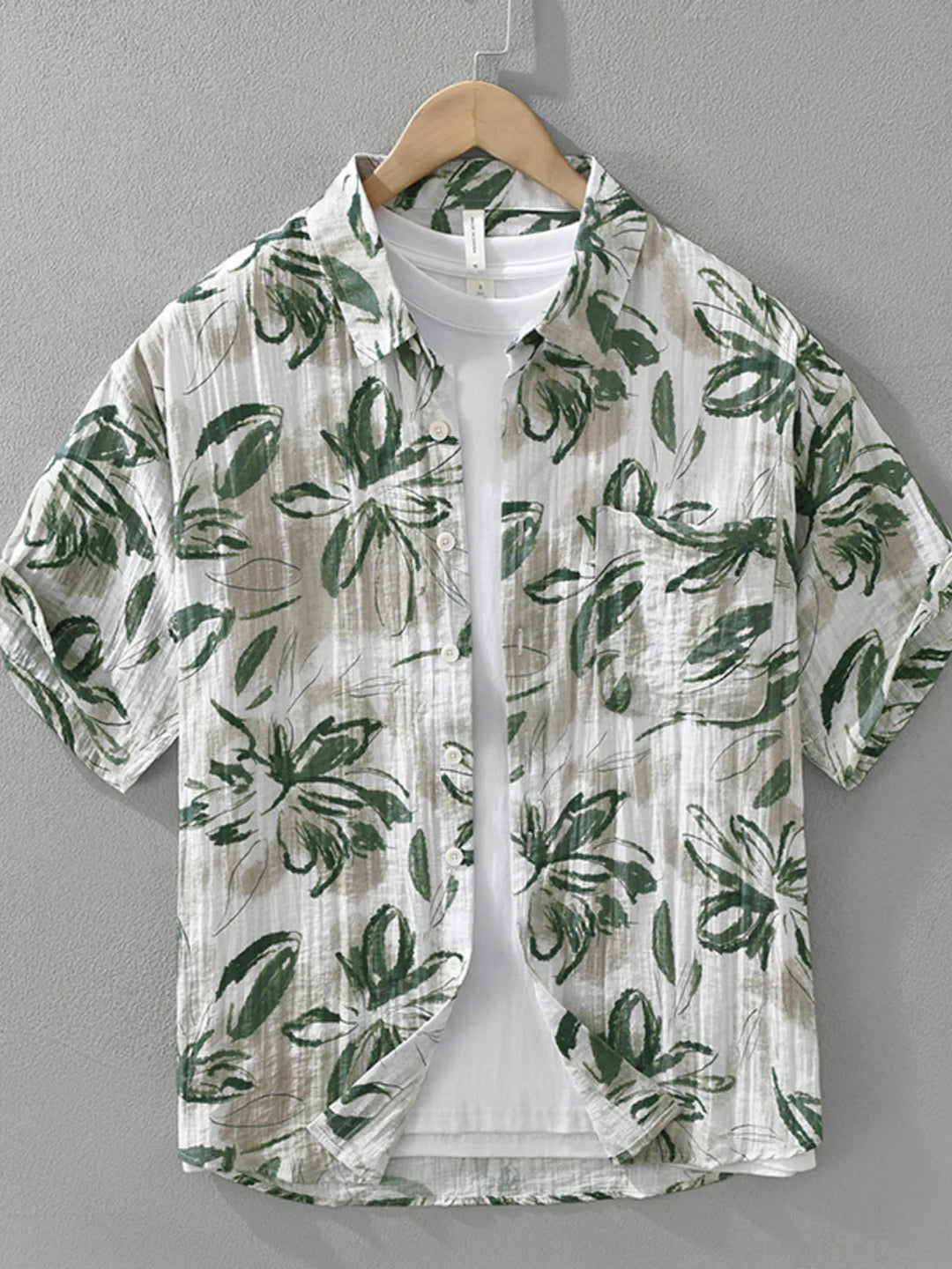 Men's Plus Size Printed Button-Up Casual Shirt