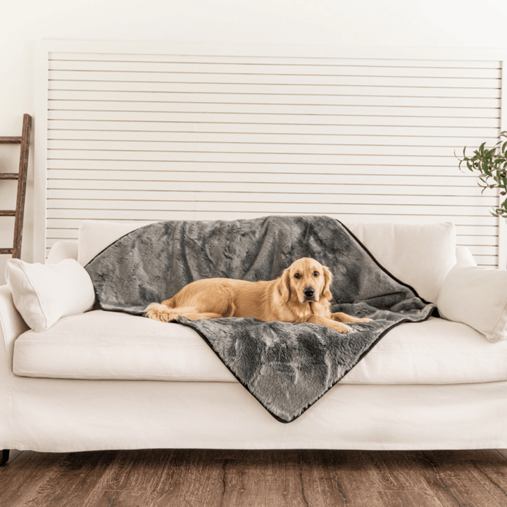 PupProtector™ Summer Short Fur Waterproof Throw Blanket - Charcoal Grey