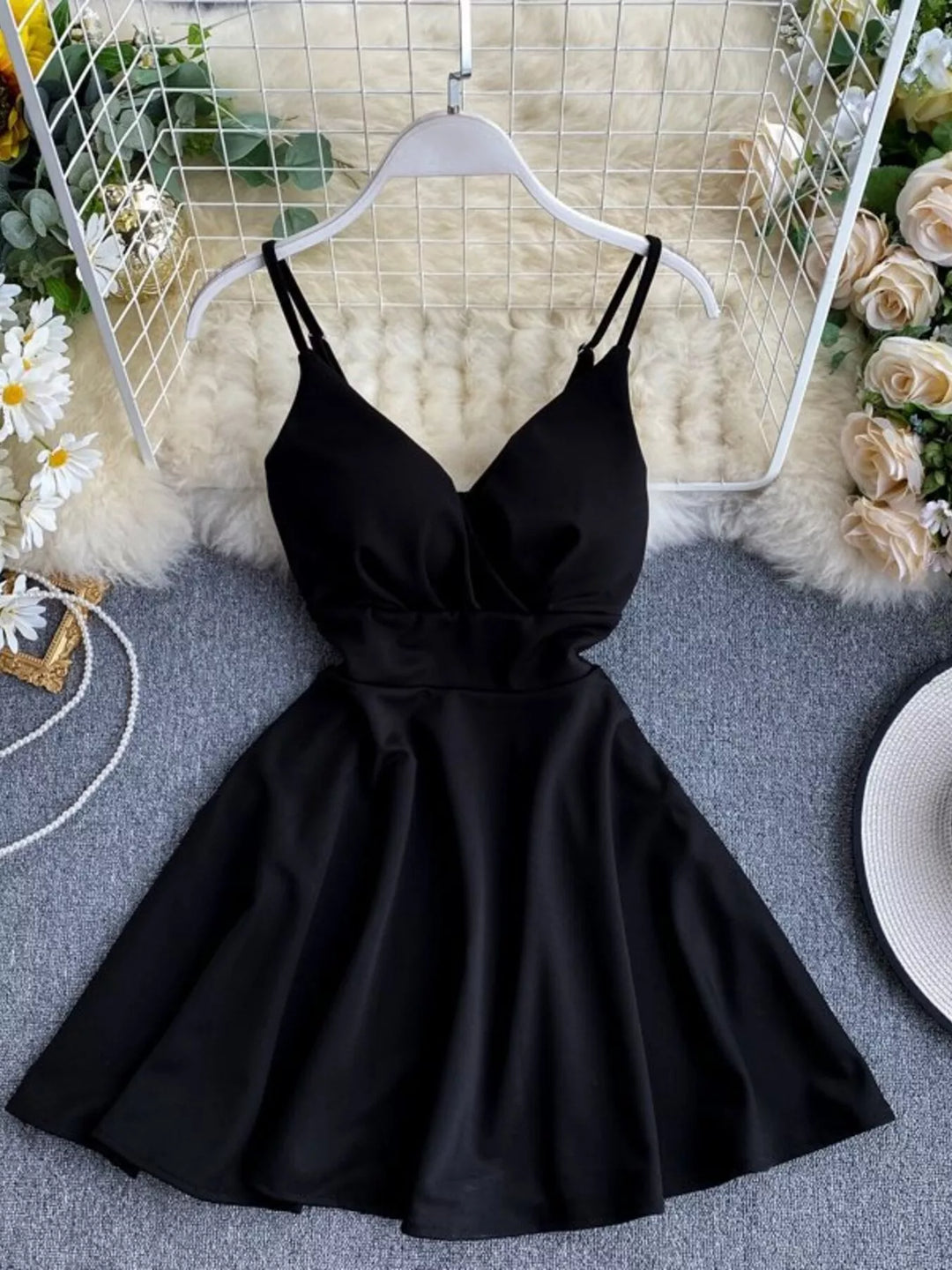 Surplice Spaghetti Strap Mini Dress