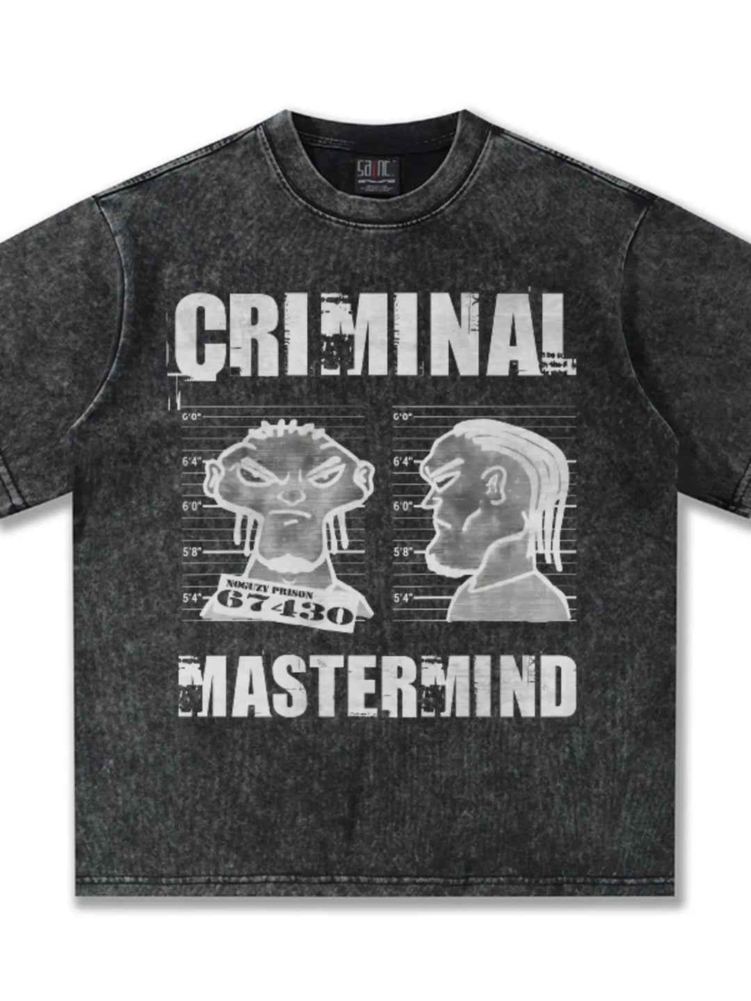 Men's Criminal Mastermind Graphic Oversized T-Shirt