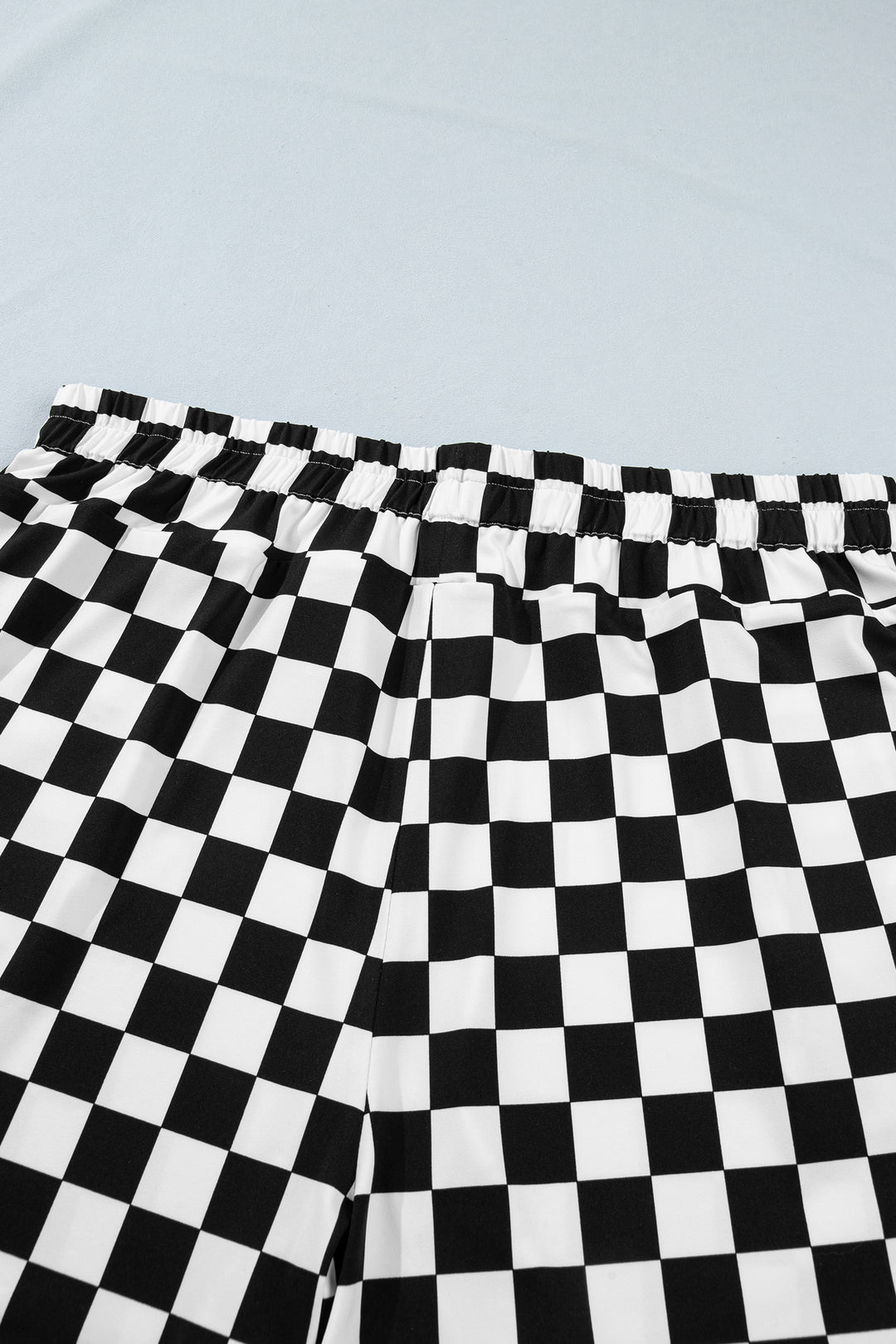 Black Plus Size Checkered Athleisure Shorts