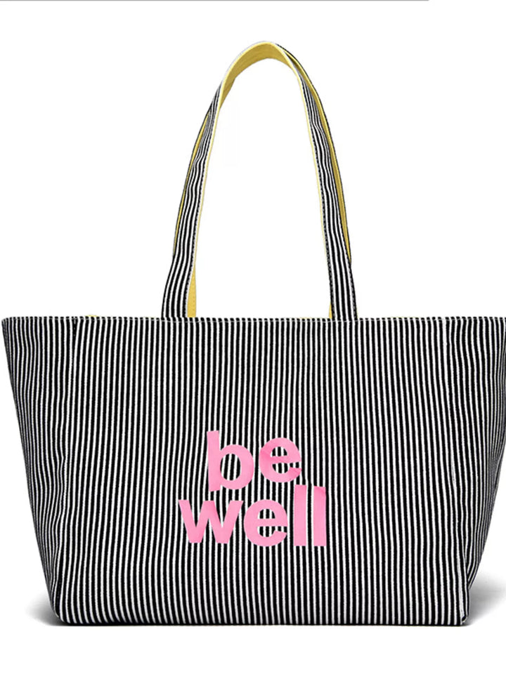 Striped Canvas Duffel Bag