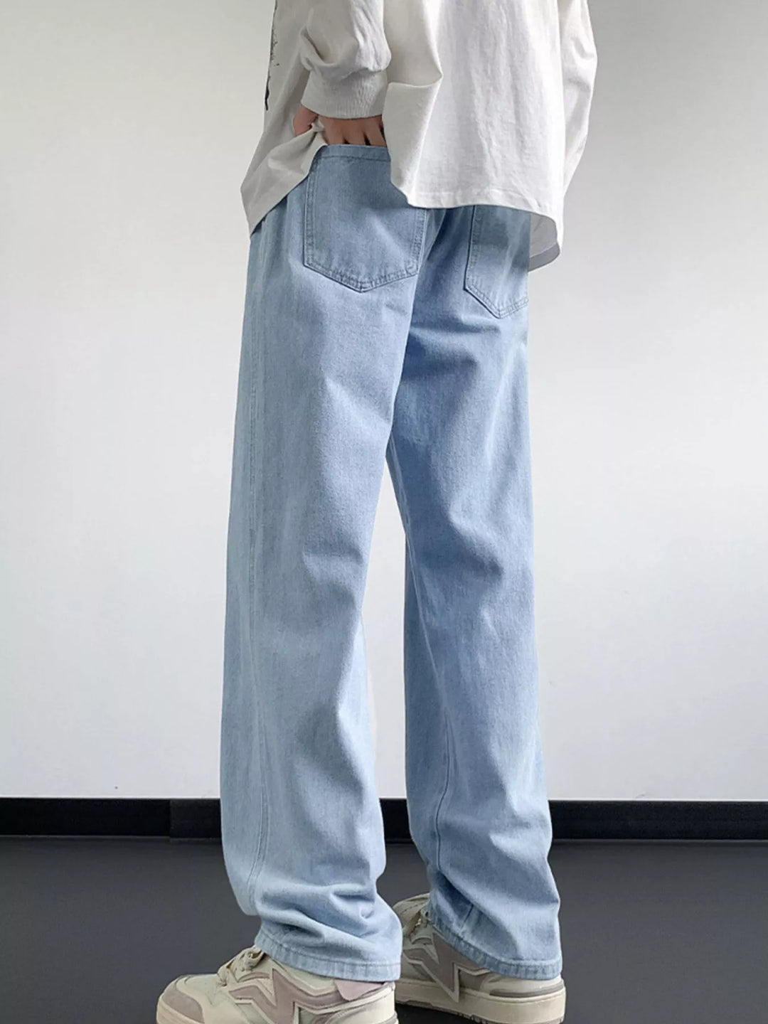 Men's Full Size Wash Loose Fit Jeans Plus Size
