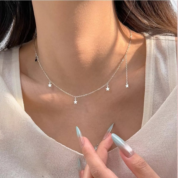 925 Sterling Silver Star Charm Necklace