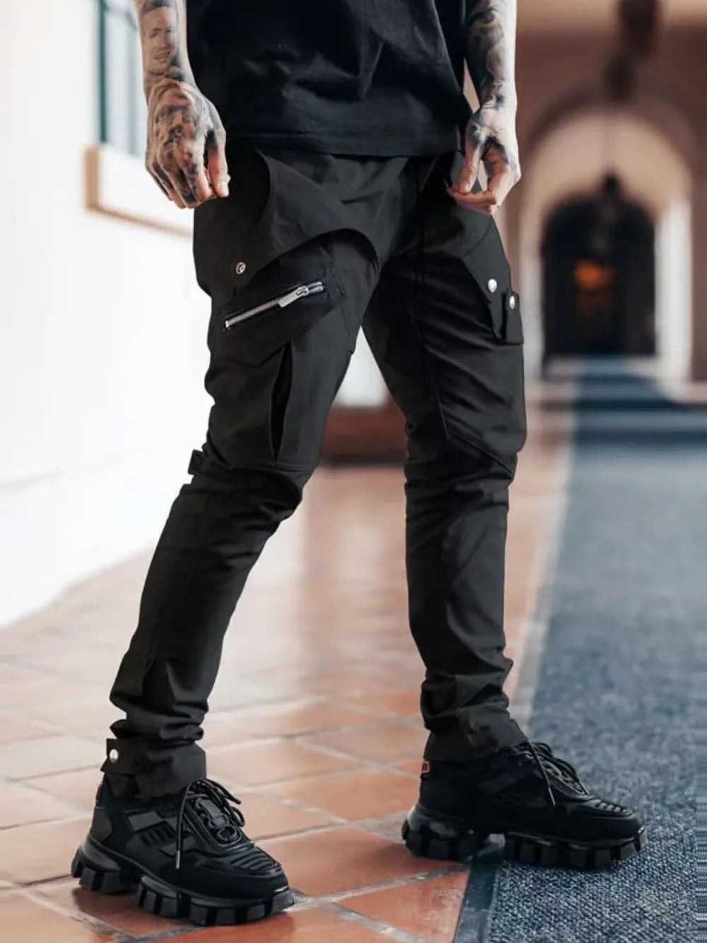 Men's Plus Size Pants with Cargo Pockets