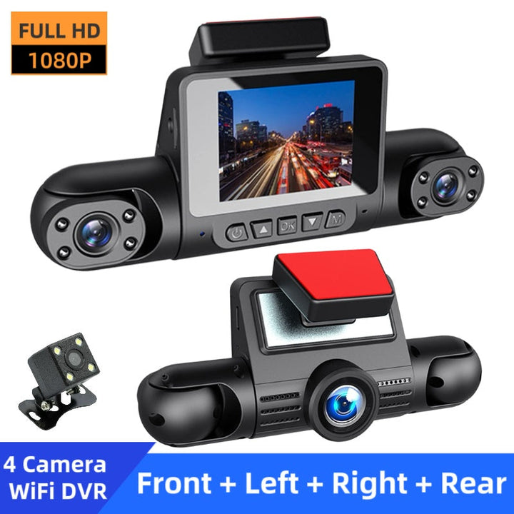 1080P High-definition Driving Recorder With Four Lenses, High-definition Night Vision, Front, Back, Left, Right Recording