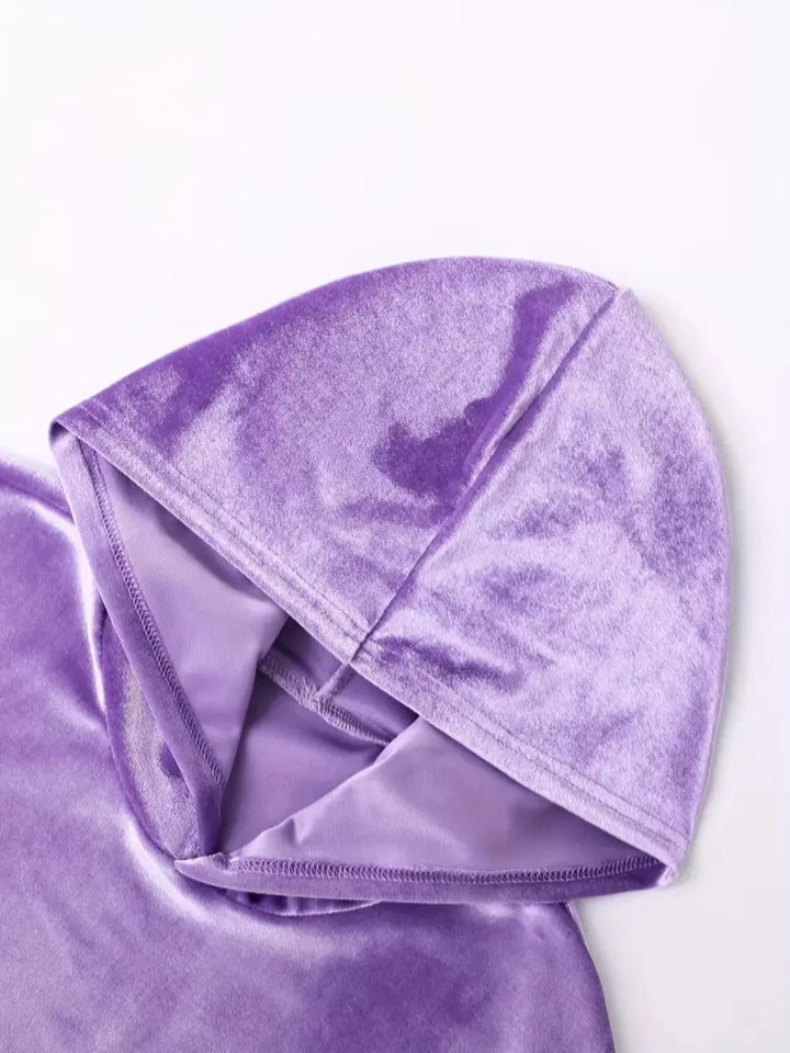 Full Size Velvet Hoodie and Pants Set Plus Size