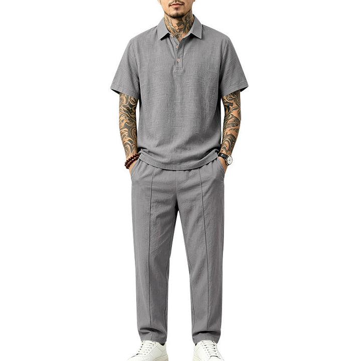 Mens Loose-fitting Top And Trousers Set