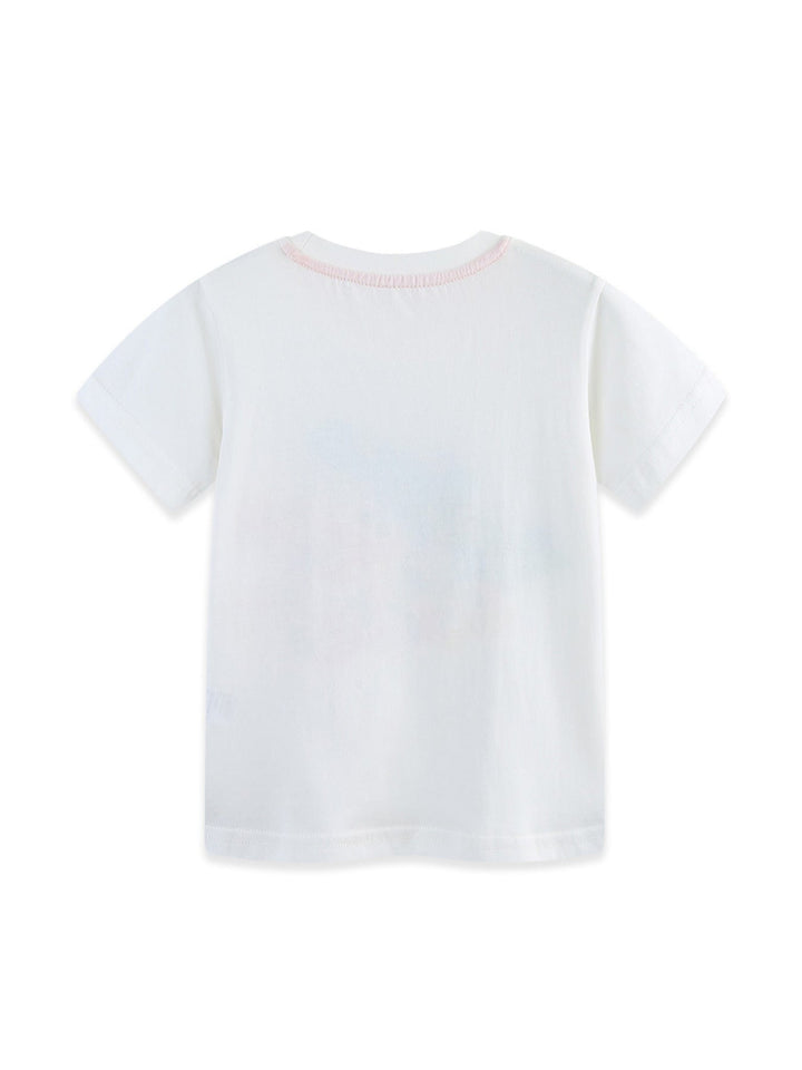 Children's Racing Car Graphic Round Neck T-Shirt