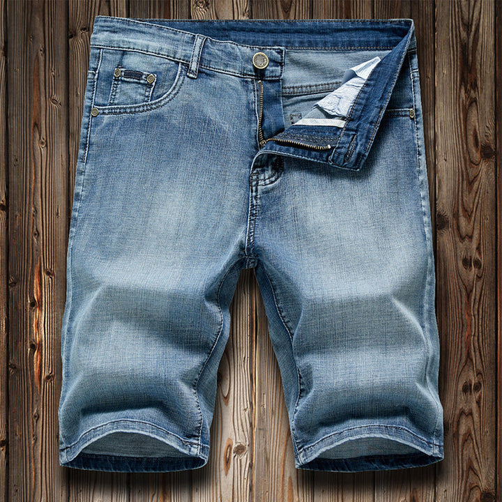Summer Stretch Denim Shorts Mens Capri Pants