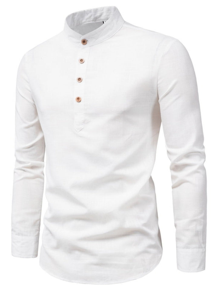 Men's Plus Size Button Detail Long Sleeve Shirt